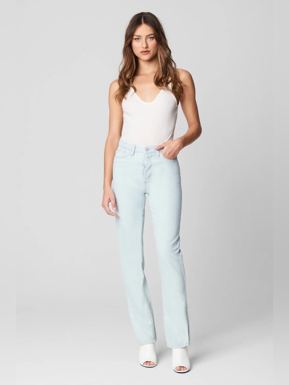 Blank NYC NWT The Cooper Long Slim Straight Leg Jeans in Super Powers Size 30